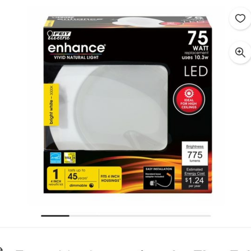 FEIT Electric EnhanceBright White 4 in.W LED Dimmable Recessed Downlight